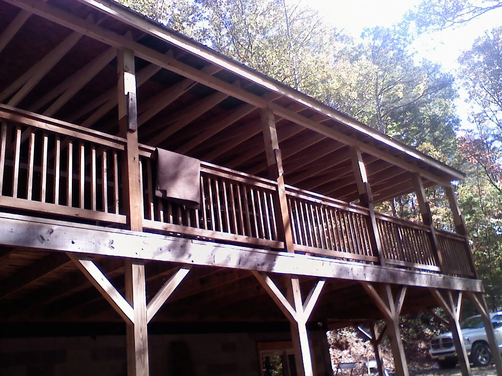Timber framing under a new elevated porch and deck — Roof Leak Repair in Doty by Roofing Brothers